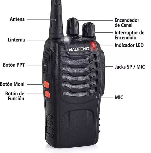 2 Radios Transmisor Walkie Talkie Baofen